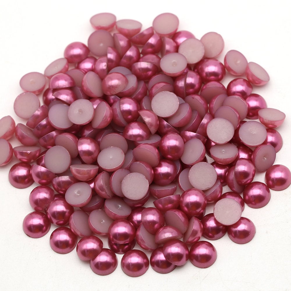 Blush Pink Flat Back Pearls, Choose Size, 3mm, 4mm, 5mm, 6mm, 8mm or 10mm,  Not-hotfix 
