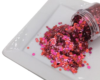 I'M WITH CUPID Chunky Glitter 10g Jar, Loose Glitter, Polyester Glitter, Solvent Resistant, Premium Quality Glitter for Tumblers