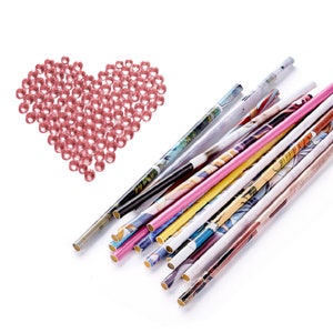 Dual-sided Rhinestone Picker Dotting Pen with Wax Picking Pencil