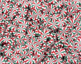 Christmas Peppermint Polymer Clay Sprinkle Mix, Fake Sprinkles, Clay Slices for Nail Art and Slime