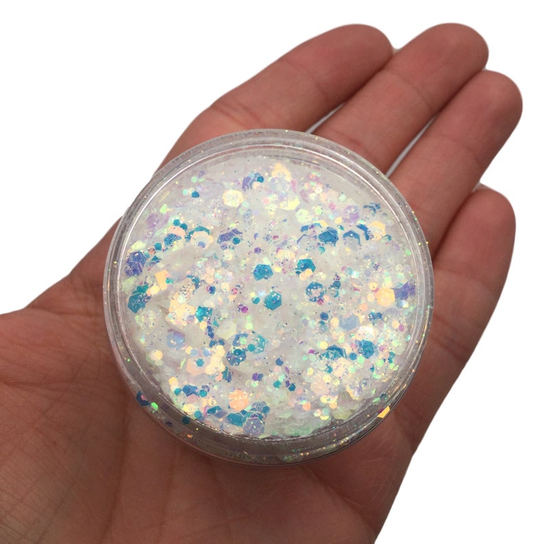 WHITE OPAL Chunky Glitter Loose Glitter Polyester Glitter Etsy