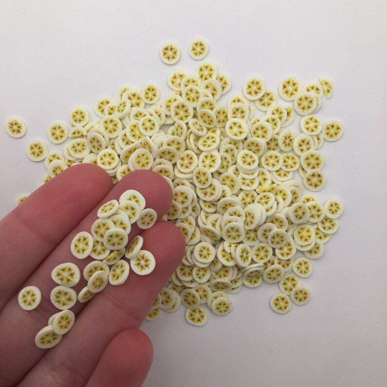 Fake Sprinkles Clay Slices for Nail Art and Slime Fruit Sprinkles BANANAS Polymer Clay Slices
