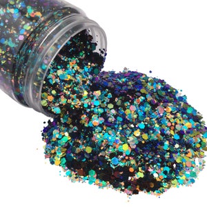SUPERNOVA Chunky Glitter Mix, Color Shift Glitter, Solvent Resistant, Premium Quality Glitter 1oz Resealable Bag