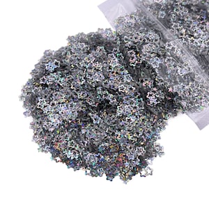 Silver AB Stars Sequin Craft Glitter
