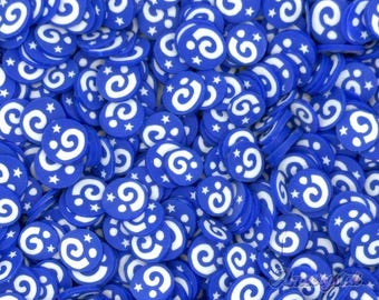 Blue Swirls Polymer Clay Slices, Nail Art & Slime Mix