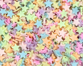 Pastel Star Polymer Clay Slices, Nail Art, Slime Supplies