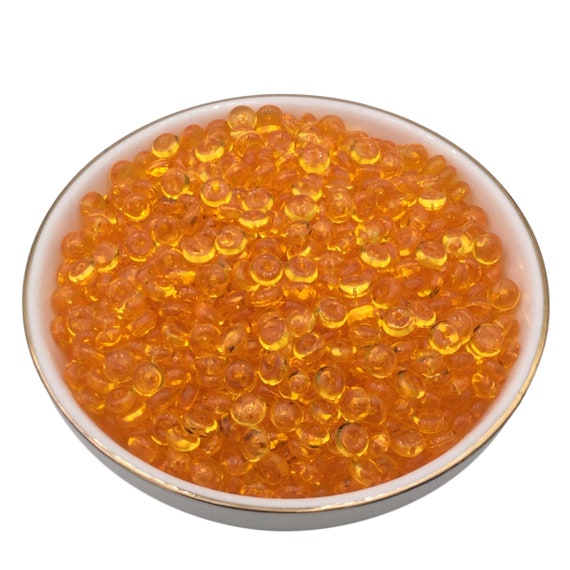 100g Orange Fishbowl Beads, Beads for Crunchy Slime, Slushie Beads for  Slime, Slime Supplies 