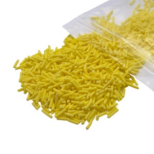 Yellow Polymer Clay Sprinkles, Fake Sprinkles, Clay Slices, Sprinkles for Slime and Crafts, NON EDIBLE