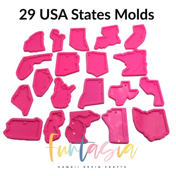USA States Mold 29 States Shiny Mold Silicone Molds for Etsy