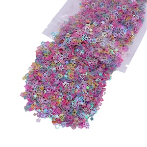Pink Mix Stars Shape Glitter, Stars Sequin, Glitter for Resin Art and Slime