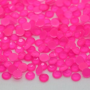 Hot Pink Neon Glass Rhinestones