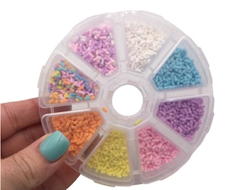 Pastel Sprinkles Polymer Clay Wheel, Polymer Clay Sprinkle, Sets of 8 Colors