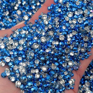 Sapphire Blue Metallic Resin Rhinestones Mixed Sizes 1500pcs