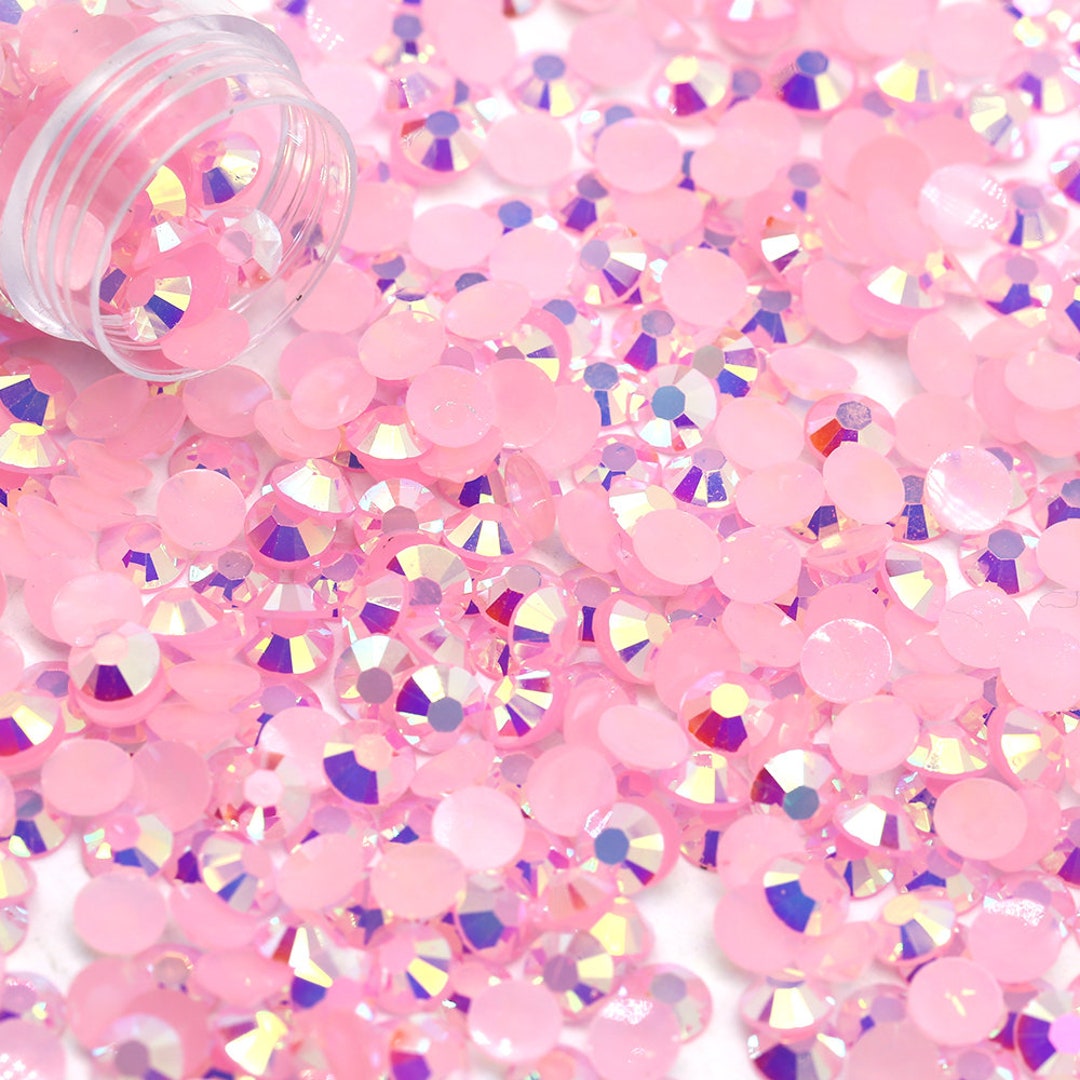 Light Rose AB Jelly Flatback Resin Rhinestones Pack of 1000, Choose ...