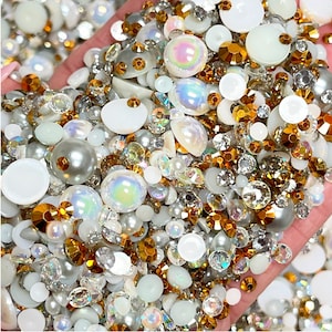 Pearl and Rhinestone Fabric - Etsy display picture 2