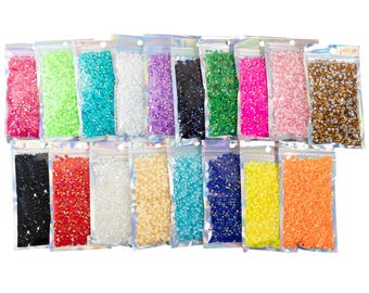 BULK Jelly Resin Rhinestones 5000pcs/3000pcs, Choose Size and Color, 3mm, 4mm or 5mm, Faceted Resin Rhinestones, Non-Hotfix