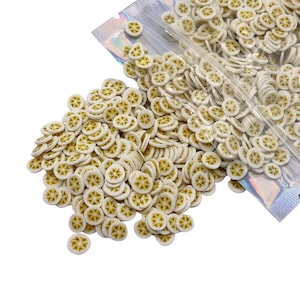 BANANAS Polymer Clay Slices, Fruit Sprinkles, Fake Sprinkles, Clay Slices for Nail Art and Slime