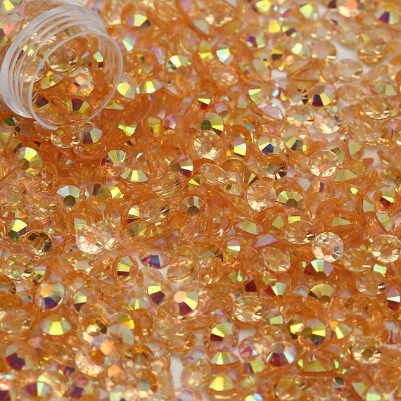 Orange AB Transparent Jelly Resin Flat Back Loose Rhinestones