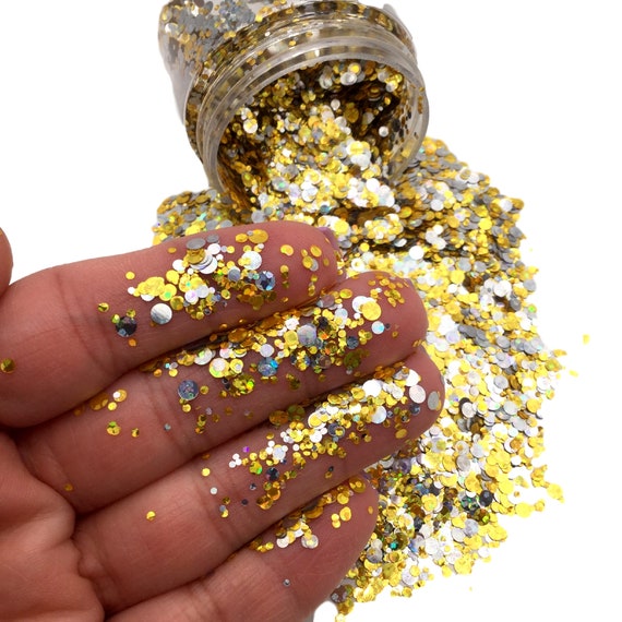 PIGGY BANK Chunky Glitter, Loose Glitter, Polyester Glitter, Solvent Resistant, Premium Quality Glitter for Tumblers, 1 oz Bottle
