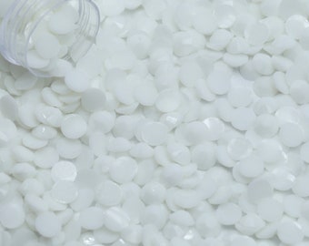 Alabaster White Jelly Flatback Resin Rhinestones Pack of 1000, Choose Size 4mm or 5mm, Faceted Resin Rhinestones, Not-Hotfix