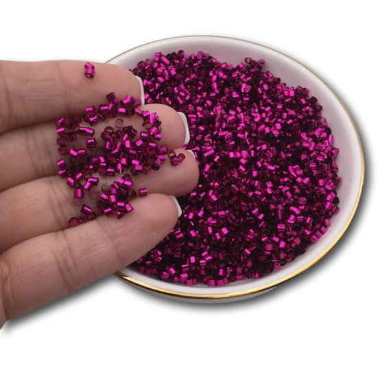 50g PURPLE METALLIC Crispy Bingsu Beads, Crunchy Beads for Slime,  Lightweight Straw Tube Beads, Slime Supplies 