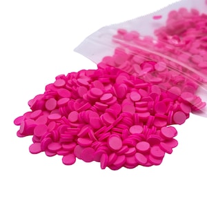 Neon Pink Polymer Clay Dot Sprinkles, Fake Sprinkles, Clay Slices, Sprinkles for Slime and Crafts, NON EDIBLE