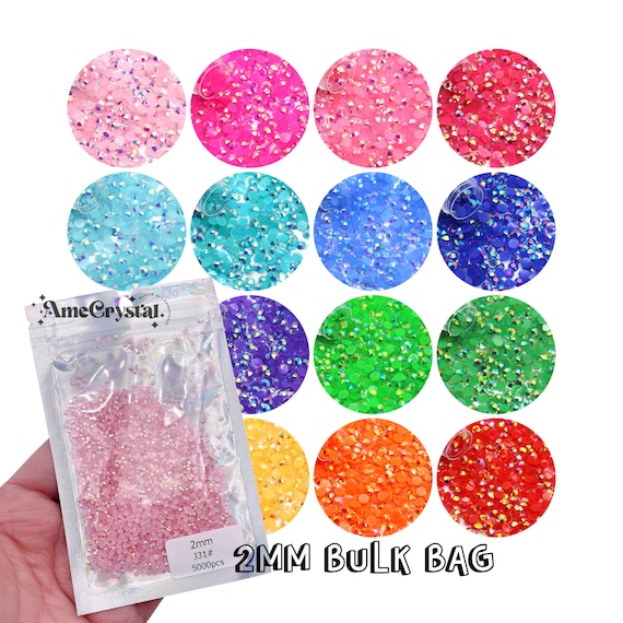 2mm Bulk Jelly Resin Rhinestones 5000pcs, Bulk Rhinestones, Jelly  Rhinestones, Faceted Resin Rhinestones, Non-hotfix 