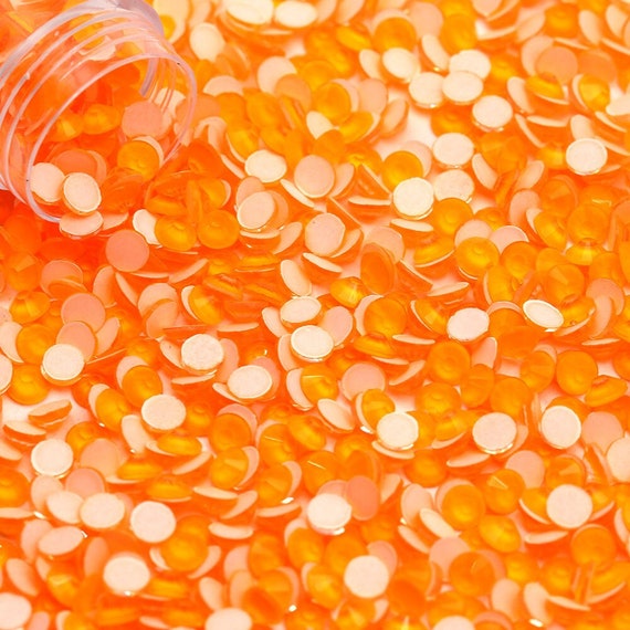 Neon Light Orange Glass Rhinestones 