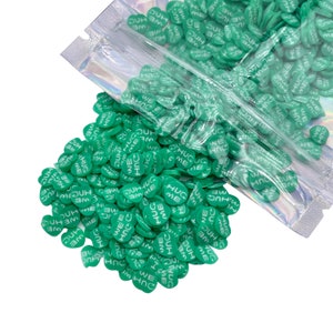 GREEN CONVERSATION HEARTS Polymer Clay 20g Box, Fake Sprinkles, Clay Slices, Sprinkles for Slime and Crafts