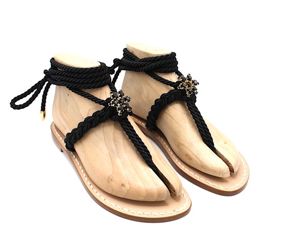 Handmade Tuscan Leather Sandals COLY - Handmade Capri Sandals - Made in Italy - Braid  main image 4