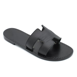 HARMONY all black - Handmade Capresi sandals - Made in Italy - Leather upper - Genuine leather and Tuscan leather Active Active