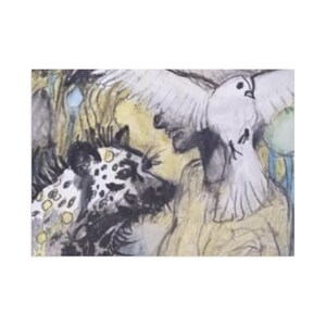 Postales, ilustraciones de hienas y palomas, regalo para amantes de la vida salvaje, juego de papelería inspirado en la naturaleza, tarjetas con temática de safari, vida salvaje africana