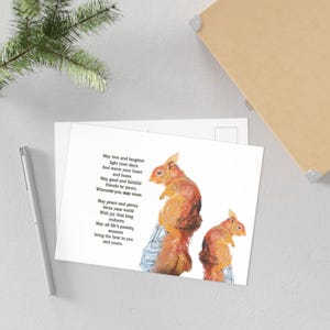 Whimsical Animal Postcards, Inspirational Stationery, Cute Squirrel Cards, Greeting Cards for Friends, Birthday and Thank You Notes