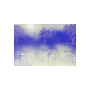 Cartes postales d'art, peinture numérique originale tons bleus, lot de 5 cartes, cadeau de papeterie, décoration d'art mural, cadeaux pour artistes