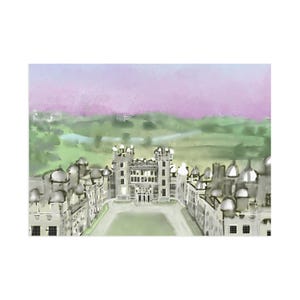 Cartoline, stampa artistica del castello di Scozia, dipinto del castello di Floors, souvenir di viaggio, set di 5 cartoline