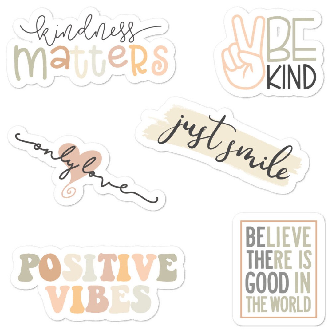 POSITIVE VIBES Sticker Pack High Quality Vinyl 6 Stickers - Etsy