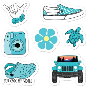 BLUE VSCO STICKERS • High-Quality Vinyl • 7 Stickers