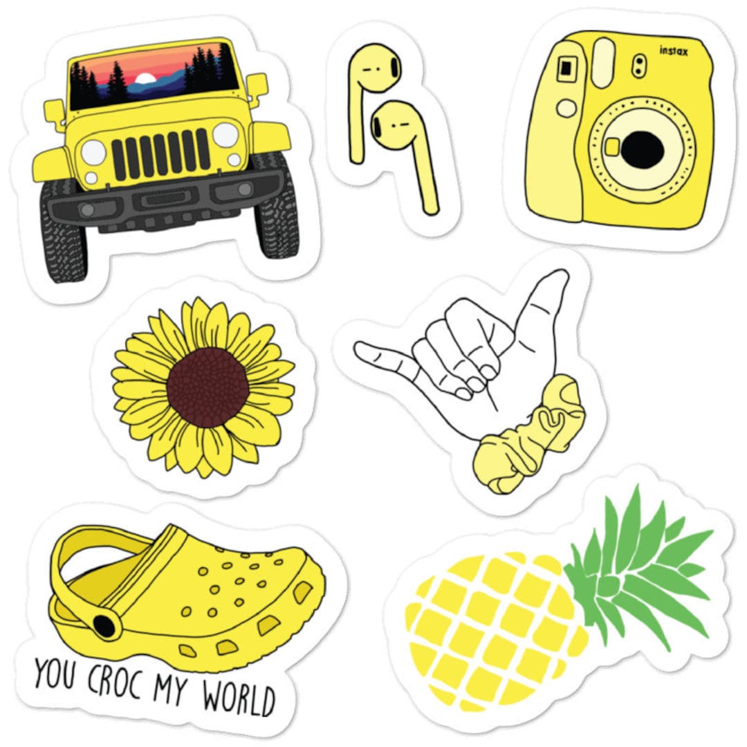 YELLOW VSCO STICKERS Highquality Vinyl 7 Stickers Etsy