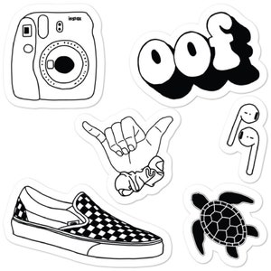 VSCO STICKER PACK • Black and White • High-Quality Vinyl • 5 Stickers