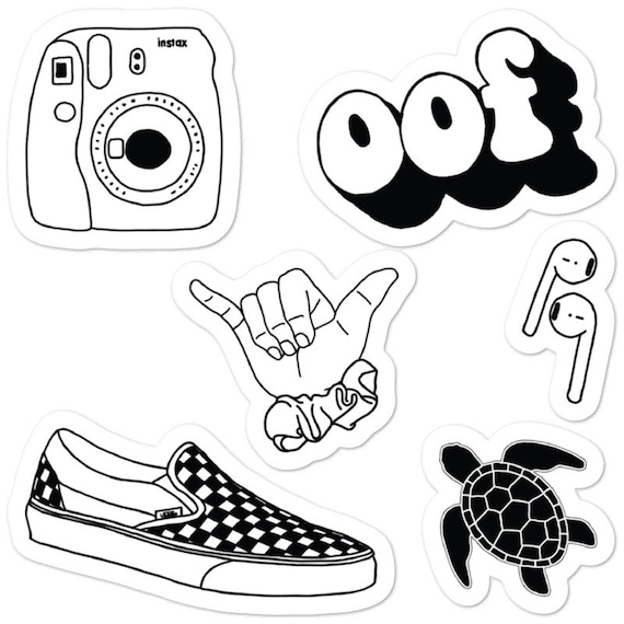 VSCO STICKER PACK Blanco y negro Vinilo de alta calidad - Etsy México