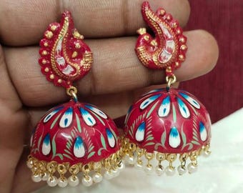 Kundan Jhumka - With Gold Finish - Wedding Must- Jhumki Earring For Women
