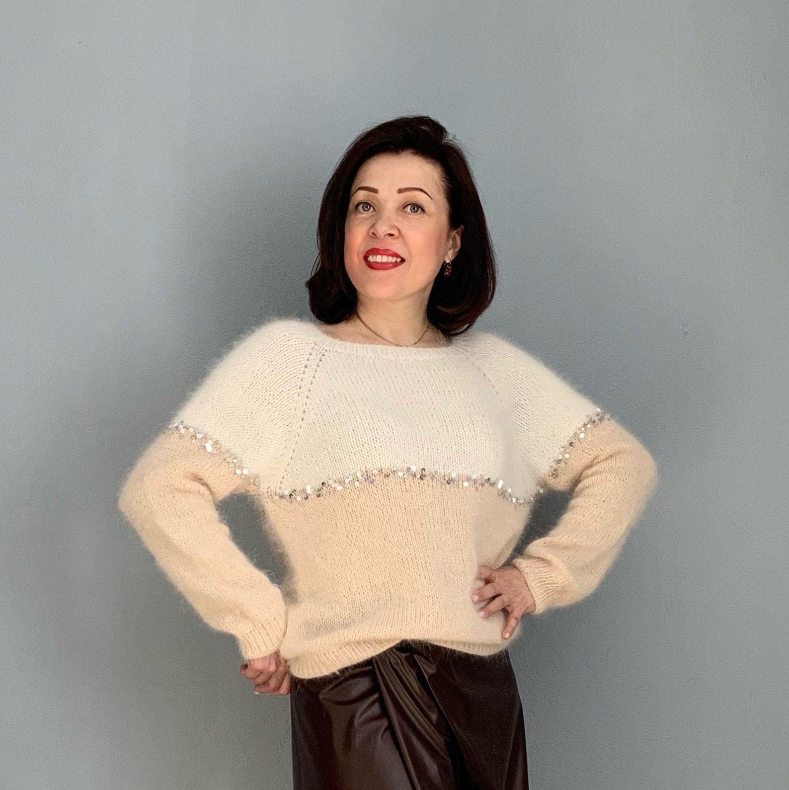 black fair isle sweater