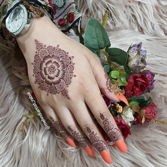 jefe Poderoso Árbol genealógico Pegatina temporal para tatuajes de henna 1 mano Gul-Rose - Etsy España