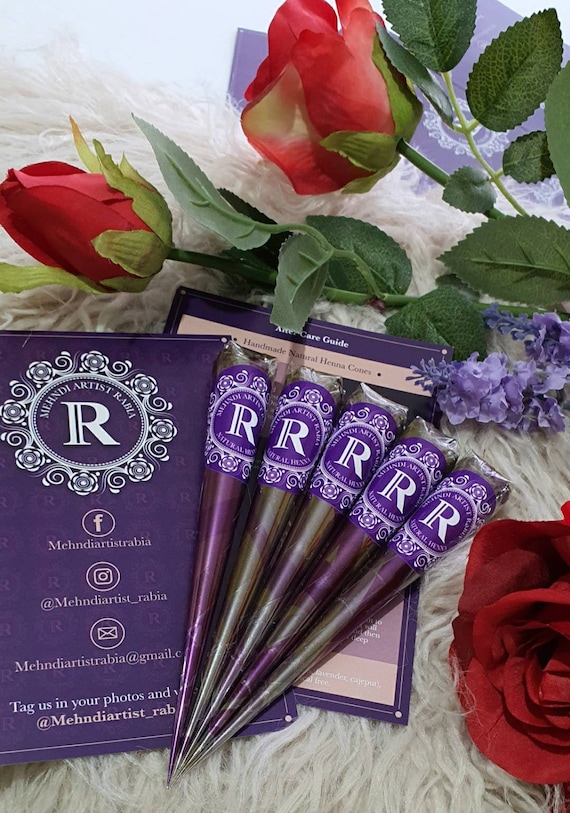 5 Lavender Henna Mehndi Cones Natural Organic Hand Made UK - Etsy