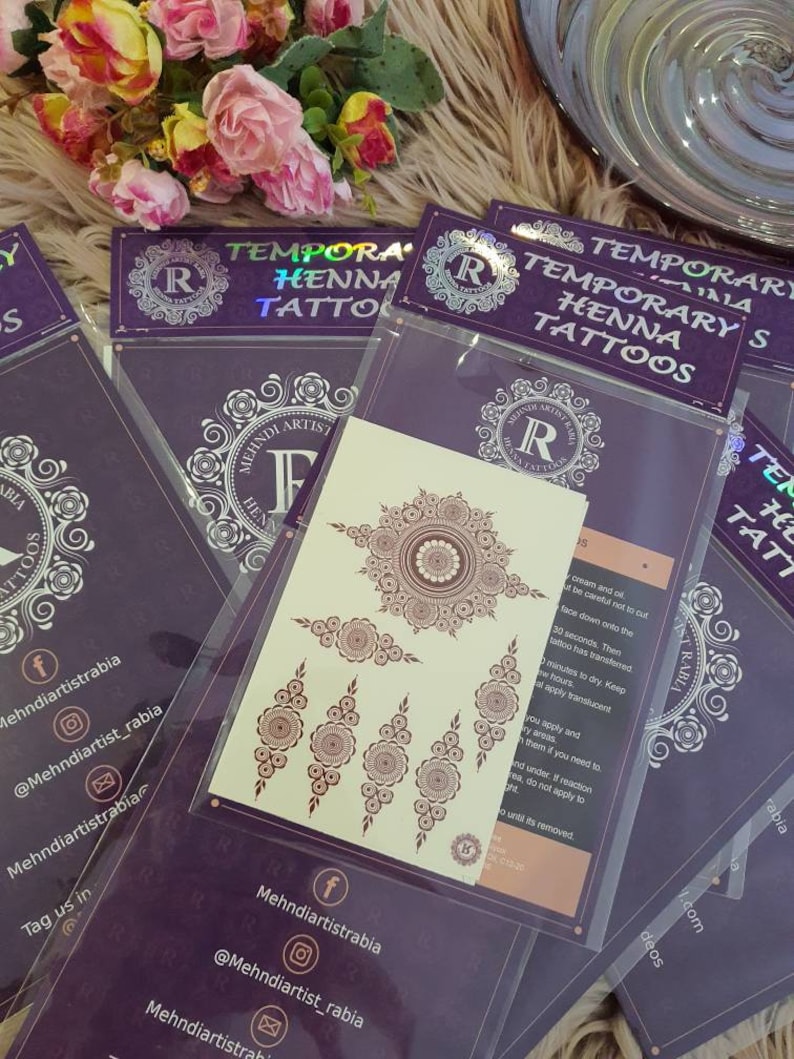 Temporary henna tattoo sticker mandala (Habiba-beloved) afbeelding 4