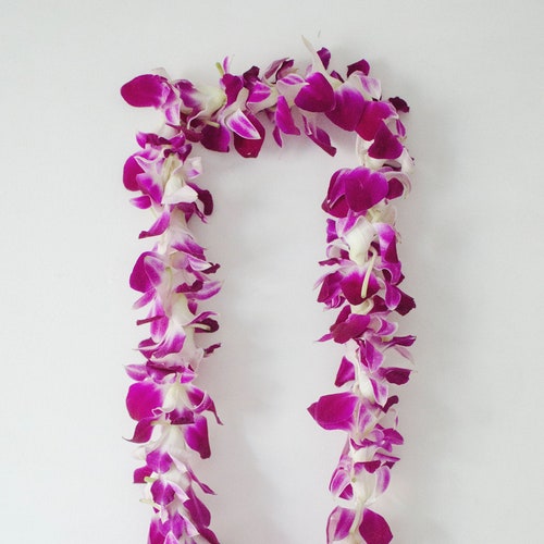 Fresh Flower Lei orchid Lei Weddings Graduation Etsy