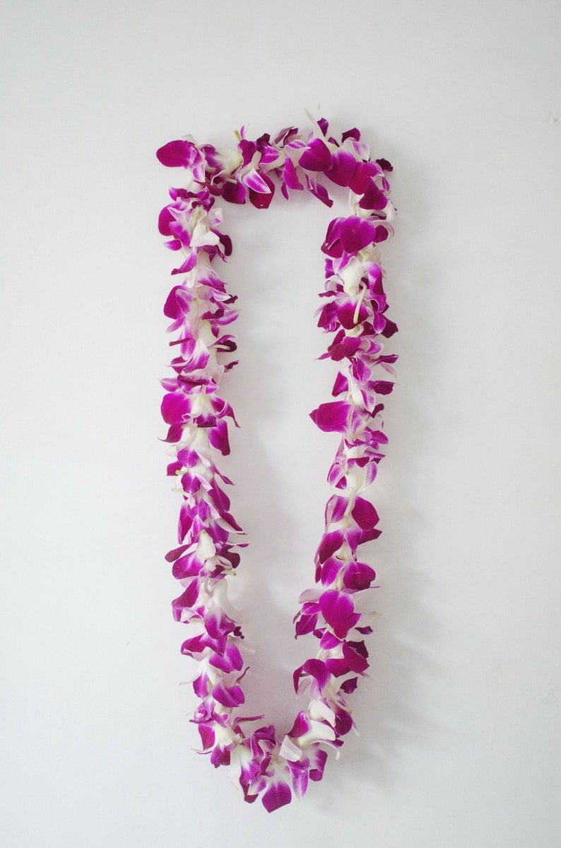Fresh Flower Lei orchid Lei Weddings Graduation Etsy