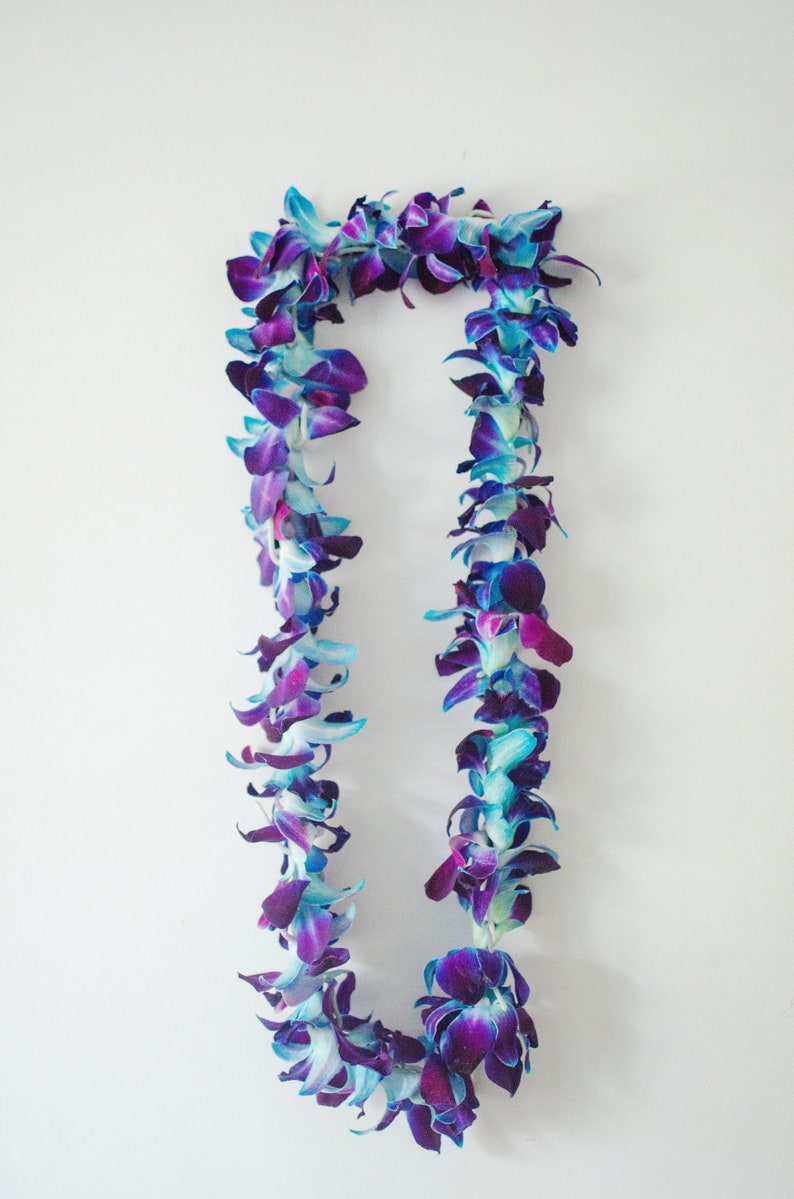 Fresh Flower Lei orchid Lei Weddings Graduation Etsy