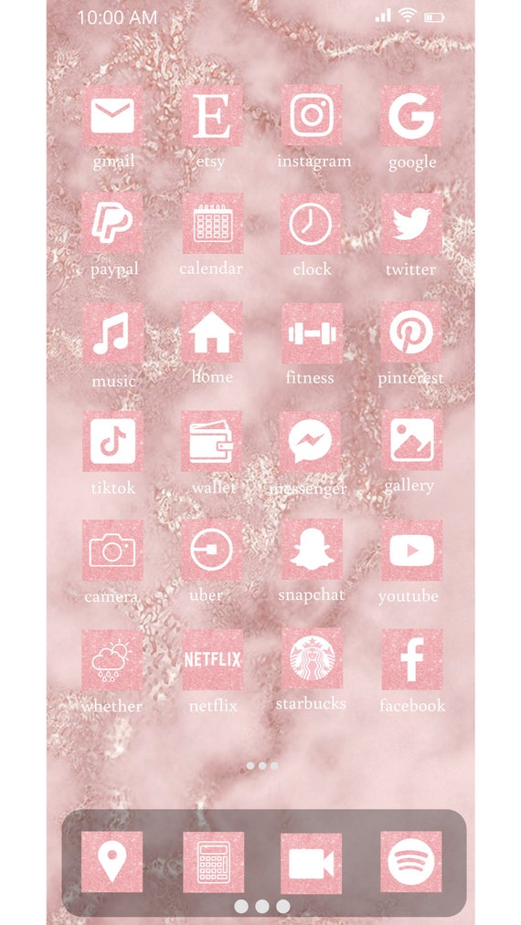 Pink Glitter Ios14 App Icons Iphone Ios14 App Icons Pink Etsy Uk
