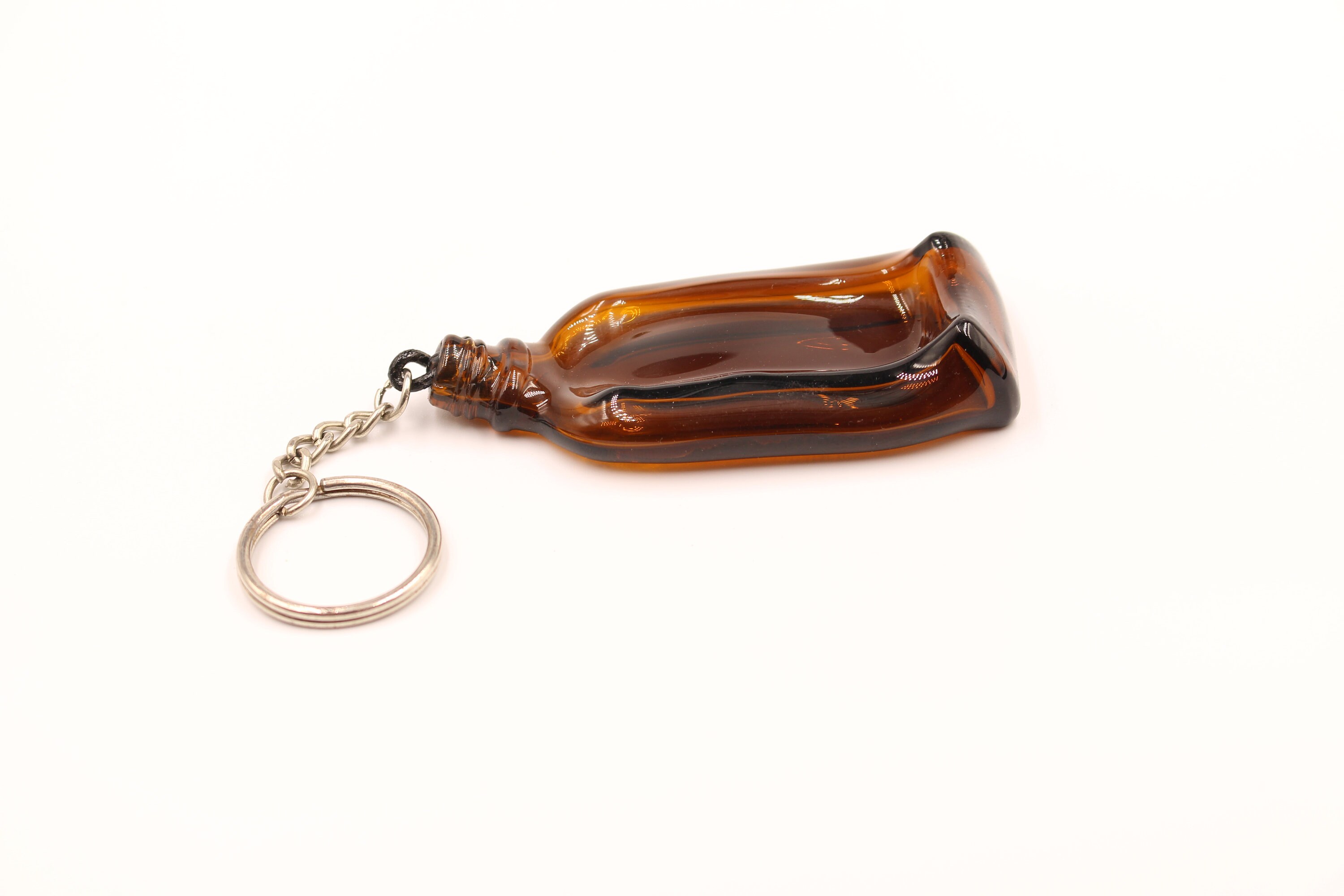 Keychain fused glass mini bottle Etsy